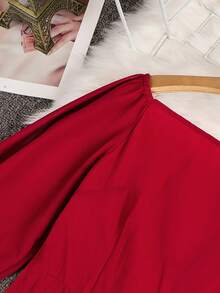 Fashionable Maxi Dress With Style, Sexy, Off-The-Shoulder And Casual - 酒紅色 - 查看 4