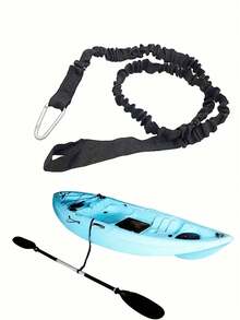 1pc Elastic Kayak Paddle Rope Safety Lanyard, With Retractable Webbing Suitable For SUP Paddles, Canoe Oars, Fishing Rods, And A Water Sports Anti-Lost Device - Multicolor - View 2