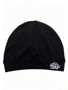 1pc Solid Color Letter Street Nylon Embroidered Y2K Seasonal Running Sports Cap, Hip Hop Retro Beanie - S Model - View 1