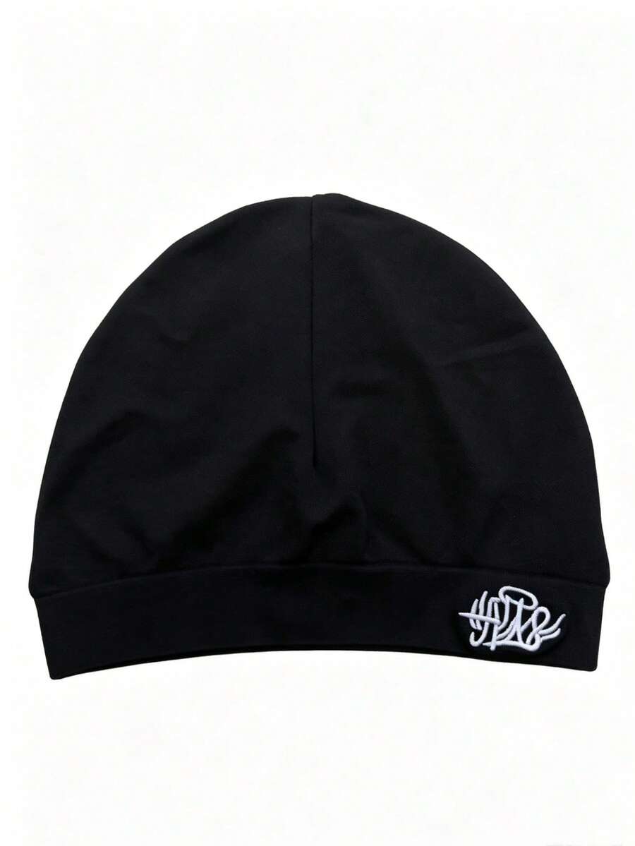 1pc Solid Color Letter Street Nylon Embroidered Y2K Seasonal Running Sports Cap, Hip Hop Retro Beanie - S Model - View 1