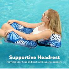 2pcs Adult Inflatable Swimming Floating Chair, Patterned Pool Lounger, Party & Beach Water Recreation Inflatable Water Chair With Free Air Pump For Easy Inflation - Multicolor - View 4