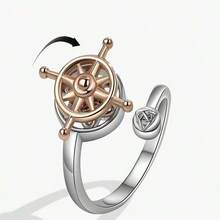1 chiếc nhẫn xoay hình bướm sang trọng mạ vàng và bạc đính đá Zirconia, có thể điều chỉnh kích thước, dành cho nữ, giúp giảm lo âu, làm trang sức cưới, giảm căng thẳng, đeo hàng ngày. - Nhiều màu - Xem 5