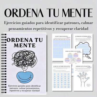 Spanish Reflective Notebook, Suitable For: Mental Health Journal, Breathing Exercise Log, Gratitude Diary, Affirmations & Boundary Setting, Spiral Bound Notebook (For Relieving Overthinking And Resetting Cognitive Distortions)
