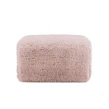 Aviana Pink Plush Pouf - 粉色 - 查看 1