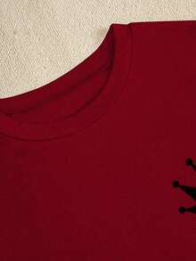 Envío gratis, entrega local enéxico, entrega en 4 días.Camiseta casual de manga corta ajustada para mujer , blusas estampadas para ropa de mujer. - Rojo 2 - Ver 4