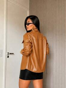 Stylish Casual Coats For Cross-Border Europe And America - Camel - View 2