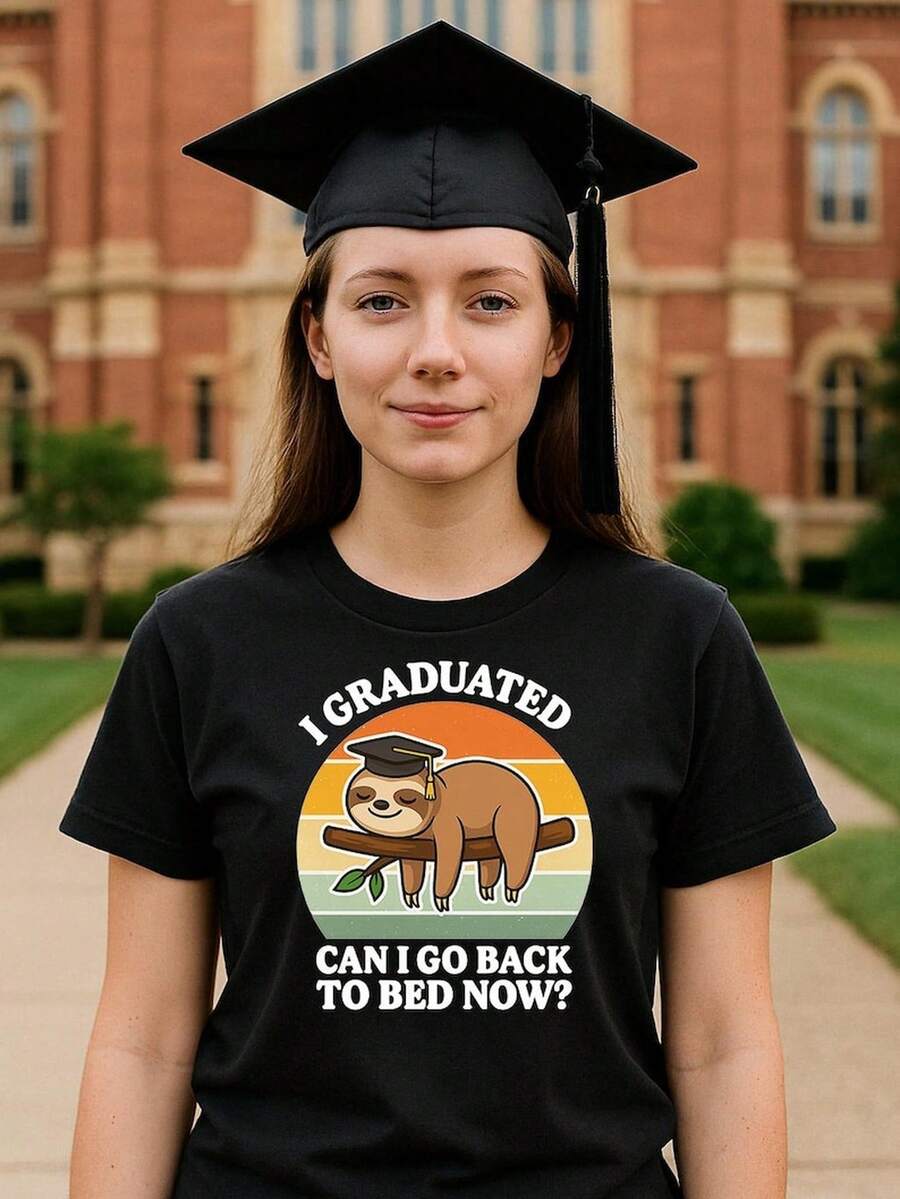Funny other Graduation T1S1HirT1 I Graduated C1An I Go Back to Bed Now Lazy Graduate Humor S1Hir1la1ss de 2025 Rega1lo para M1en WoM1en Seniors.