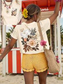 Camiseta de primavera para mujer, ropa de resort, primavera - Albaricoque - Ver 1