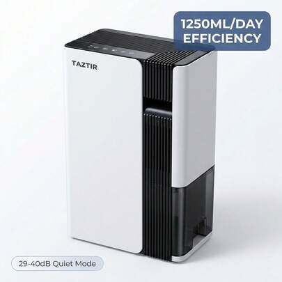  Ultra Quiet 2-In-1 Dehumidifier & Air Purifier With Negative Ion, TAZTIR 3L Portable Dehumidifier For Bedroom & Closet, Sleep Mode & Washable Filter For Pet Hair, Dust & Allergy Relief, Auto Shut-Off
