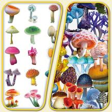 50 piezas de pegatinas ilustradas con plantas y hongos lindos, decoración transparente para álbum de fotos DIY, caja de almacenamiento - champiñón - View 3