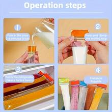 10 Peças Sacos de Picolé Empilháveis Autosselantes Reforçados, Sacos de Cubo de Gelo Coloridos para o Verão, Sacos Plásticos Selados Coloridos para Congelador, Sacos de Cubo de Gelo para Bebidas, Sacos Autosselantes para Congelador, Adequados para Coquetéis, Bebidas, Leite, Suco, Smoothies, Essenciais de Verão e Suprimentos para Festas, Essenciais para Resfriamento de Bebidas, Sacos de Armazenamento de Alimentos para Geladeira, Sacos Autosselantes, Suprimentos para Festas de Verão e Picolés Caseiros - Multicolorido - Visão 8