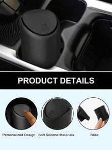 Multi-Function Car Trash Can, Silicone Cup Holder Trash Can With ABS Base, Removable And Washable Mini Storage Box Suitable For Keys, Coins, Phones, Non-Slip Dashboard Storage Box - A - View 2