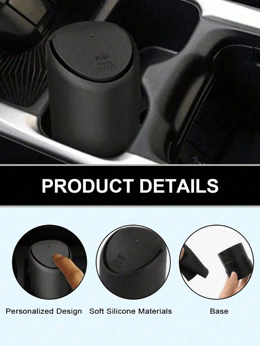 Multi-Function Car Trash Can, Silicone Cup Holder Trash Can With ABS Base, Removable And Washable Mini Storage Box Suitable For Keys, Coins, Phones, Non-Slip Dashboard Storage Box