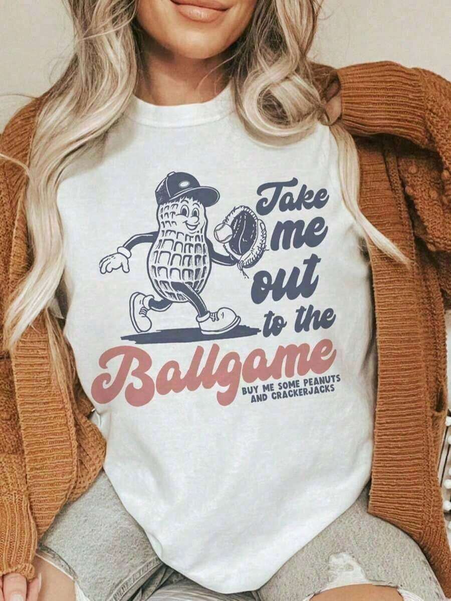 Camiseta "Llévame al Partido de Béisbol" _ Camiseta Retro para Fanáticos del Béisbol _ Camiseta Deportiva Vintage Unisex _ Divertida, Transpirable y Cómoda - Blanco 10 - Ver 1