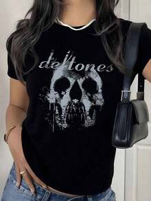 Camiseta gráfica con calavera de Texas Longhorn, bandera de EE. UU., camiseta desgastada de rodeo sureño patriótico, camiseta negra de manga corta con orgullo estatal, fundada en 1845 - Negro - Ver 1