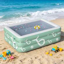 1pc Large Inflatable Swimming Pool, Family Pool, Mobile Water Park, Indoor/Outdoor Aquatic Entertainment, Party Pool, Thick & Durable PVC Material, Inflatable & Portable (Basic Model Without Slide) - Vitality Series - View 5