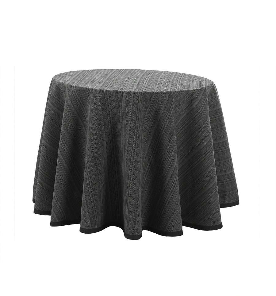 VALENTIA HOME Falda Mesa Camilla Riba | Ropa Mesa Camilla Redonda | Mesa 60, 70, 80, 90, 100 CM | Camilla Mesa Decorativa | Tejido Primavera, Verano y Otoño | Faldillas Mesa Camilla con Altura para Mesa 75 cm | Ropa mesa camilla fabricada en España| 12 colores"✅Entrega 24/48h" - ANTRACITA - Ver 1