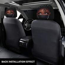 2 piezas Fundas de reposacabezas de coche con estampado artístico, accesorios interiores de coche para mujer - impresiones personalizadas - Ver 6