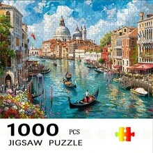 1000片拼图，尺寸50*70厘米/19.7*27.6英寸 - 马赛克艺术工艺墙饰，DIY绘画，无框纸质材料，是家居客厅办公室装饰的理想之选，也是万圣节、圣诞节、新年、复活节的绝佳礼物。 - 彩色 - 查看 7