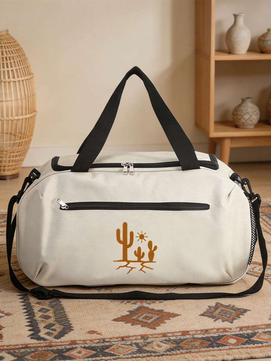 1 túi thể thao in hình cây xương rồng sa mạc, unisex, làm từ sợi polyester, túi tập gym dung tích lớn với dây đeo vai có thể tháo rời. - Nhiều màu - Xem 1