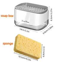1pc Kitchen Dish Soap Dispenser, 2-In-1 Sponge Drainer Holder, Easy Refill Anti-Slip Base, Sink Cleaning Tool Organizer - View 8