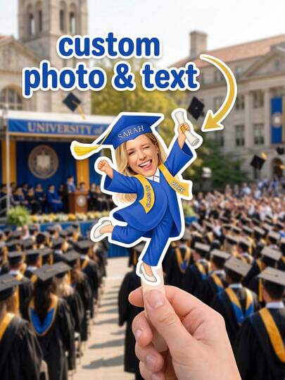 1pc Custom Graduation 2026 Big Heads On A Stick, Face On A Stick, Graduation Fan, Class Of 2026, Fat Head Cut Out Sign, Graduation Gift For Graduate