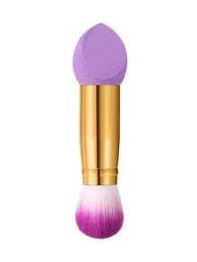 Bộ 1/3 bông mút trang điểm màu tím + cọ trang điểm - Nhiều màu - Xem 13