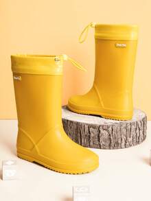 Kids Rain Boots Boys Girls Lightweight Boots Waterproof Easy-On Outdoor Playing Rain Boot Unisex-Child - Yellow - View 3
