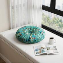 Chair Cushion  Room Deocr Meditation Cushion - Comfortable Floor Pillow - Traditional  Meditation Pillow  - Large Floor Cushion Seating For Adults - Premium Yoga Buckwheat Bolster - 1Pc綠色 - 查看 5