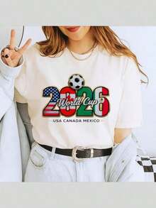 Camiseta de la Copa Mundial 2026, Estados Unidos, Canadá, México, Camiseta para Fanáticos del Fútbol 2026, Regalo para Amantes del Fútbol - Negro - Ver 6