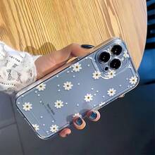 1 carcasă de telefon transparentă moale cu model minimalist de margarete proaspete - Multicolor - Vizualizare 3