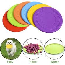 Dog Flying Disc Toy Soft Durable For Small Large Dogs, Bite-Resistant Outdoor Interactive Training Toy, Lightweight Flexible Pet Fetch Toy For Park Beach Backyard Play, Bright Color Random 1PC - Random Color 1pc - View 2