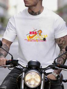 [Summer New Arrivals] Men's Fashion Solid Color Crew Neck Short Sleeve T Shirt, Comfortable Breathable Summer Casual Top, Versatile Graphic Tee Suitable For Daily Wear Outdoor Riding Street Hangout - 白色 - 查看 6