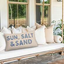 1pc Coastal Beach Seashell Pillow Cover, Coastal Beach Room Decor, Preppy Blue Seashell Nautical Ocean Beachy Decorative Lumbar Pillow Covers For Home Bedroom Living Room (Single Side, No Pillow Core) - 12*20inch - View 6