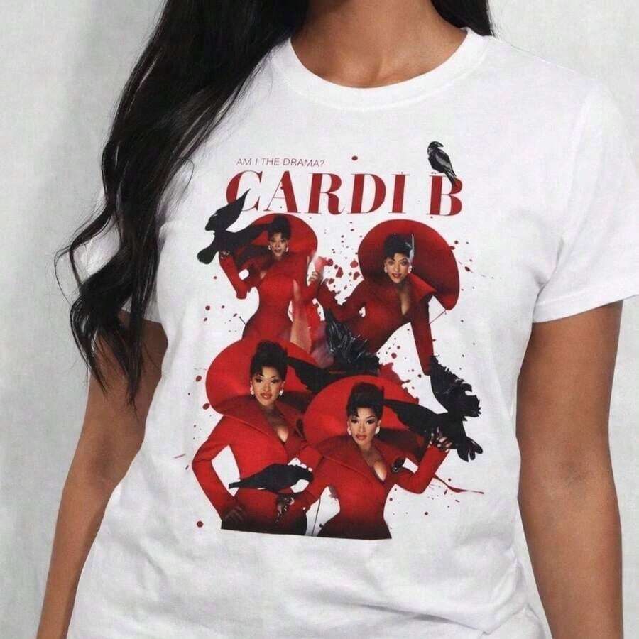 Camiseta Vintage Afro Glamour con Diseño de Revista _ Camiseta de Arte para Mujer _ Camiseta Gráfica Afrocentrica de Otoño _ R - Blanco 5 - Ver 1