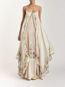 Women Maxi Dresses - Beige - View 4