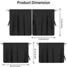 4pcs/Set Car Privacy Curtain Kit - Suitable For Sedans And SUVs, Includes Rear Seat And Side Window Shades, With Storage Bag, For Parking Use Only. - A - View 2