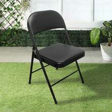 Foldable Padded Chair With Metal Frame Heavy Duty For Office Home Dining Easy Storage Black Pack Of 2 - 1 - 查看 2