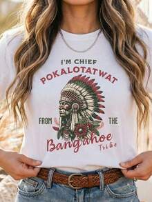 S1oy el jefe Poka1lotaT1wat de The Tribe Indigenous Nat Americ C1A S1Hirt, jefe i1i1ndian S1Hirt. - Blanco - Ver 2
