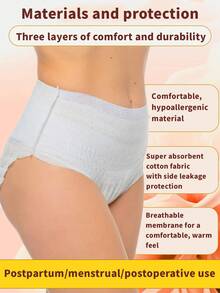 Pachet 2/15/16 buc, absorbante igienice confortabile, lenjerie intimă de protecție, chiloți menstruali, lenjerie intimă de unică folosință, non-legante, antiderapante, design cu talie înaltă, moi și confortabile, chiloți igienici peste noapte, ultra-subțiri și respirabili, etanși, absorbție rapidă, vă ajută să dormiți bine, potriviți pentru călătorii de afaceri, ieșiri, perioada menstruală, potriviți și pentru femeile postpartum și persoanele în vârstă. - Pantaloni de noapte - Vizualizare 2