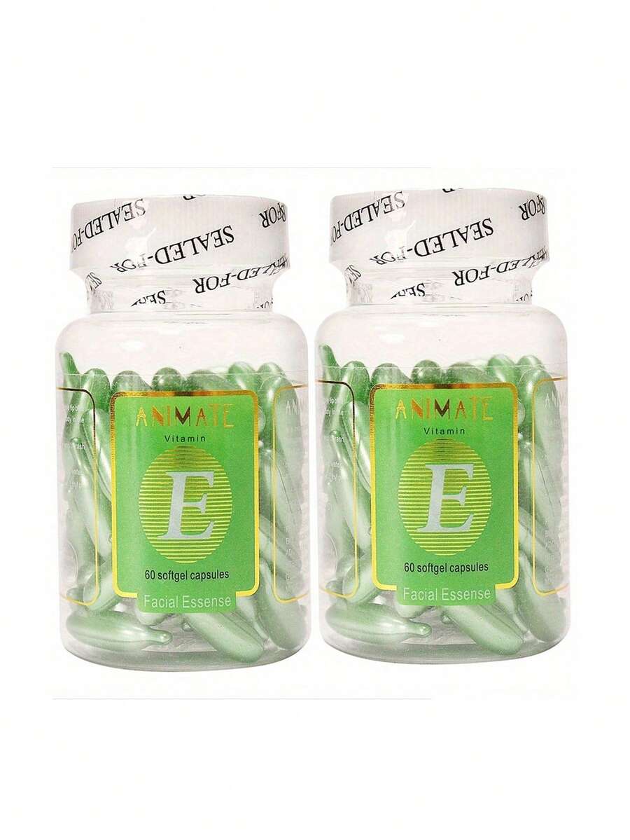 2 Pack Vitamin E Facial Essence Capsules, 120 Softgel Capsules Total, Moisturizing & Nourishing Skin Care Serum, Hydrating & Revitalizing Face Treatment For Soft, Smooth & Radiant Skin, 2 Colors (Golden & Green) - Nhiều màu - Xem 1