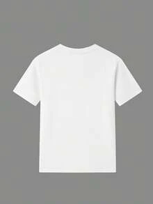 Soft, 100% Cotton Women's Short-Sleeved T-Shirt. | Casual Summer T-Shirt, Comfortable And Breathable, With A Round Neck And Letter Print. Breathable Cotton T-Shirt, Goes With Everything, Cool And Comfortable. - 白色 - 查看 2
