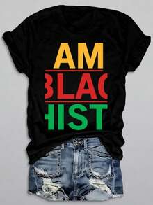 VivaGlam-AMBLACKIST Pride Tee Women Crew Neck T-Shirts Black Top 2026 Everyday Wear, Perfect for The Office, Dates, And Outings Summer And Spring Season Breathable Fabric, Crew Neck, Short Sleeves Mother'S Day Gift - Negro - Ver 2