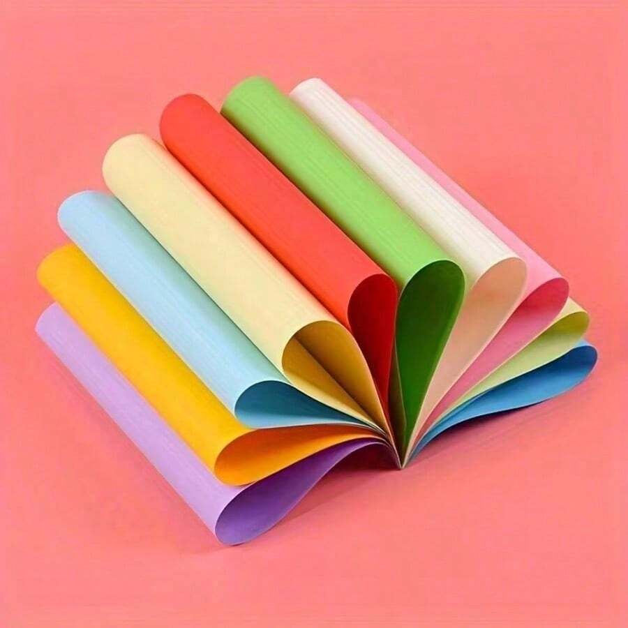 50/100 Sheets Colored A4 Paper, 10 Colors, Origami Material, Educational Paper, Suitable For Copying, Printing, Folding Paper Crafts And DIY, 10 Colors - Multicolor - View 1
