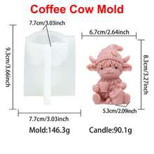 Zhonghui Mold 高地奶牛硅胶模具套装,适用于蜡烛制作,可爱小奶牛咖啡杯模具,适用于树脂、肥皂、蜡、石膏DIY家居装饰工艺品 - Animal - 查看 12