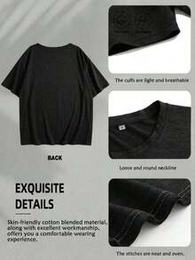 1 Piece, Three Pack Women's Short Sleeve Crew Neck T-Shirts, Vintage Casual Sporty Style, With Heart And Flower Print, 180g, 100% Cotton, Designs Are Printed. Unisex. - 黑2 - 查看 5