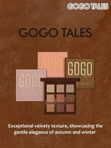 GOGO TALES 9色丝绒眼影盘，包含大地色系珠光和哑光质地，防水防汗，提供适合亚洲烟熏妆的棕色和粉色调，小巧便携，适合日常自然妆容，GOGOTALES - #602 Warm Sunlit Sand - 查看 7