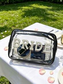Bridal Makeup Bag, Transparent Travel Makeup Bag, Large Transparent Zipper Makeup Bag, Easy To Carry, Suitable For Home And Travel Storage, Daily Use - Multicolor - View 3