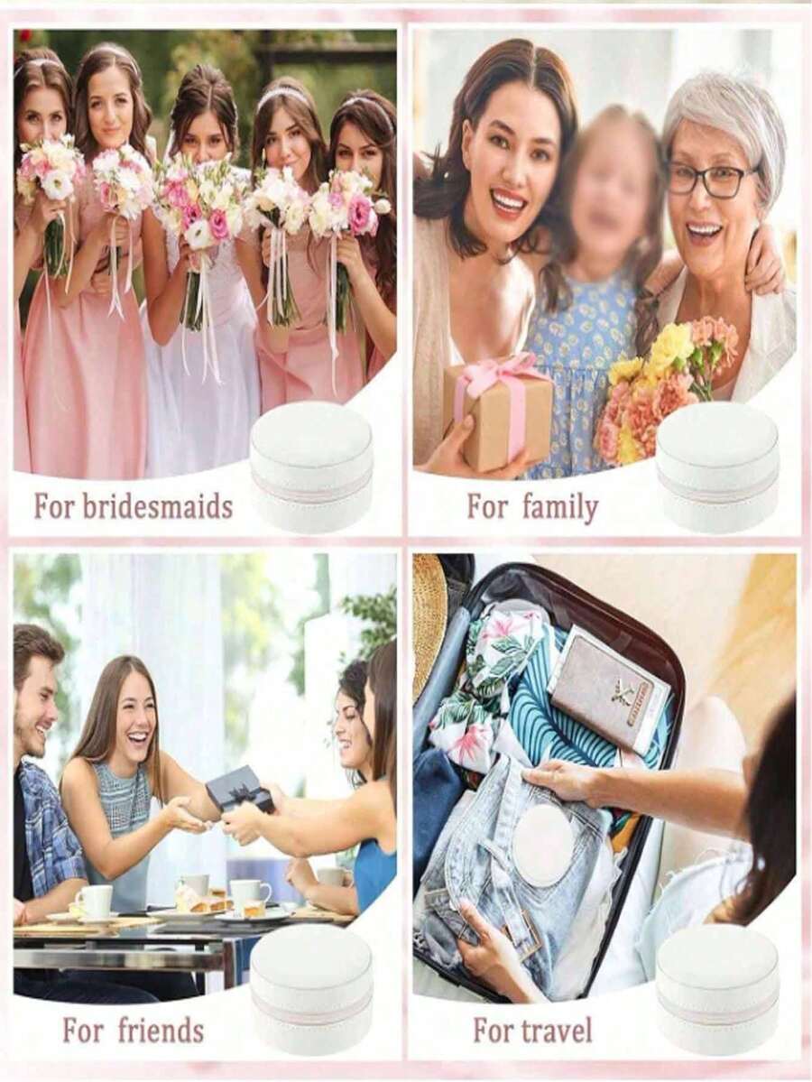 1個珠寶收納盒,大容量化妝品收納盒,便攜式珠寶收納盒,戒指盒,PU皮革珠寶盒,珠寶收納器,旅行珠寶盒,適用於耳環、項鍊、手鍊和戒指,衣櫥珠寶盒,女性和女孩的珠寶收納盒,珠寶架,完美適用於萬聖節耳環、項鍊、戒指和婚禮配件,也適合家居裝飾和伴娘禮物,情人節 - 彩色 - 查看 1