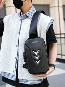 Anti-Theft Password Crossbody Bag For Men, Street Motorcycle Riding Backpack, Fashionable Portable Phone Storage Pouch - A - View 6